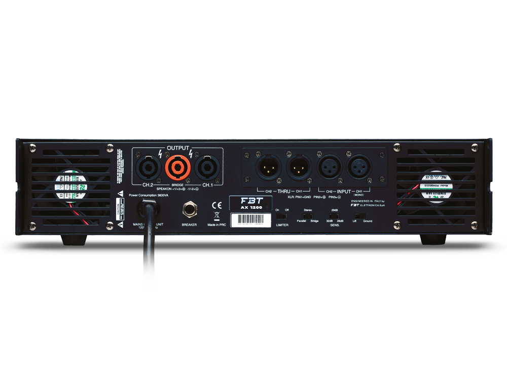 FBT AX 1200 1200W 2-Channel Power Amplifier