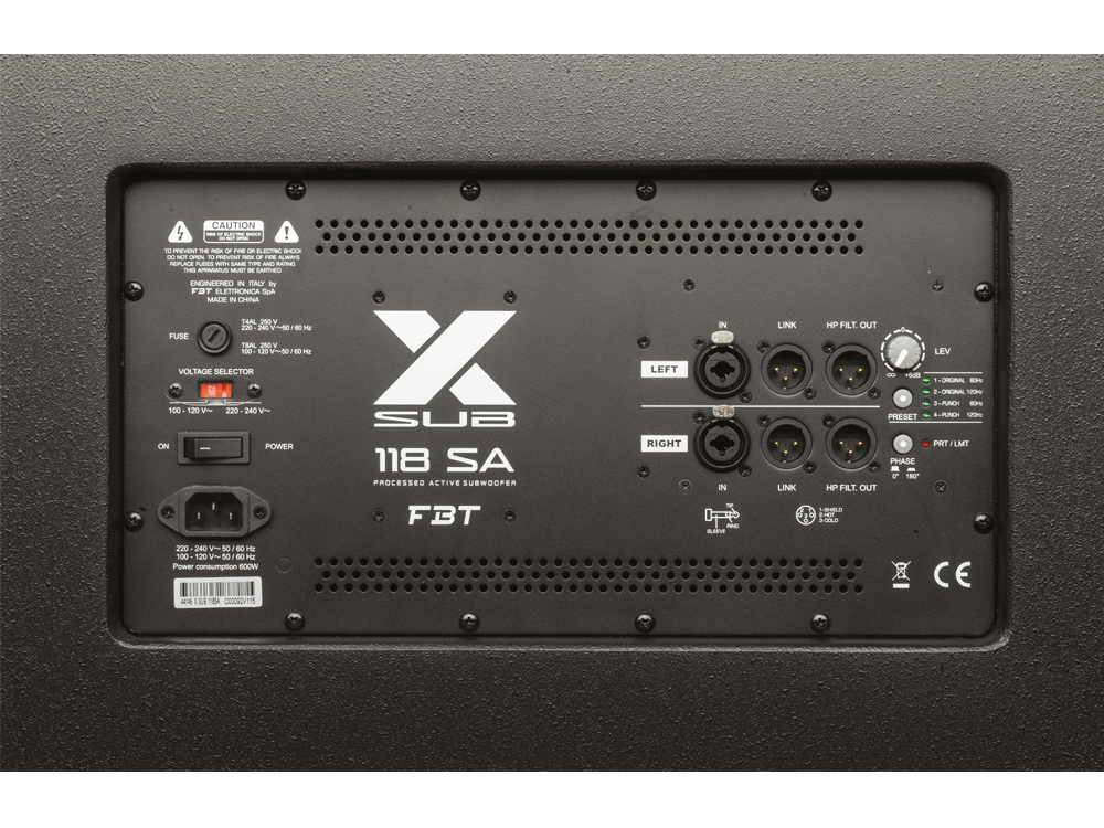 FBT X-Sub 118SA 18" Powered Subwoofer