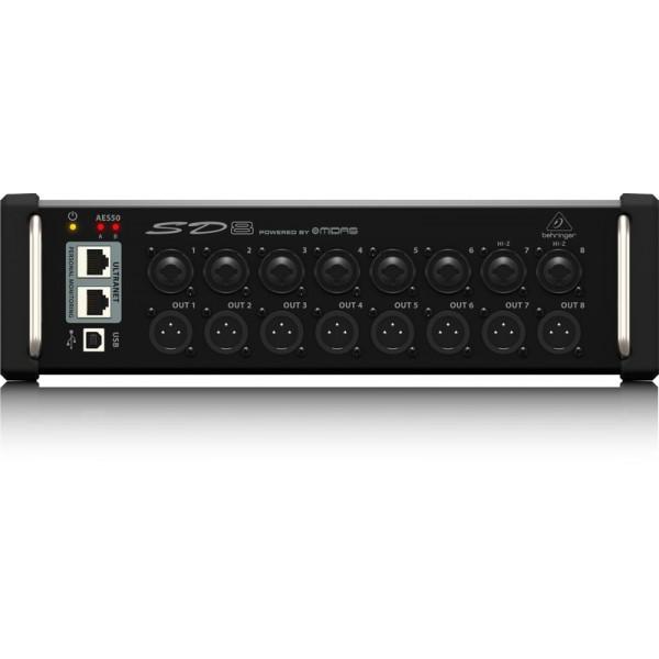 Behringer I/O Stage Box with 8 Remote-Controllable MIDAS Preamps, 8 Outputs, AES50 Networking and ULTRANET Personal Monitoring Hub