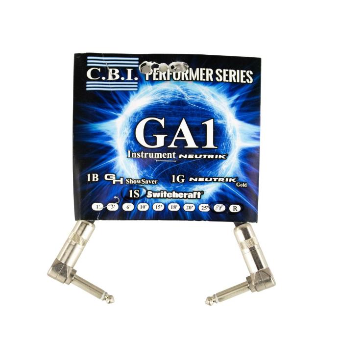 CBI Cables - 8 Inch Guitar Patch Cable - 2 x Right Angle