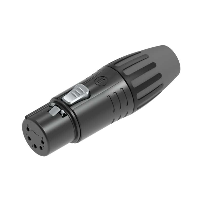 Seetronic XLR 5-Pin Female Cable Plug Black Gold