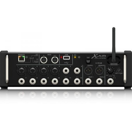 [BEHRINGERXAIRXR12] Behringer 12-Input Digital Mixer for iPad/Android Tablets with 4 MIDAS Preamps, 8 Line Inputs, Wifi Module and USB Recorder
