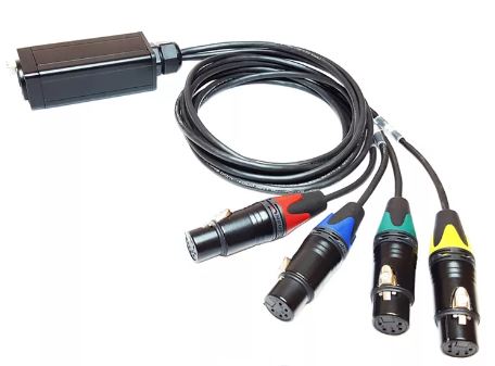 [CBI-SH5-4F] CBI Cables 3ft Shuttle Snake-Female Neutrik EtherCon RJ45-4 DMX 5 Pin Female Tails 