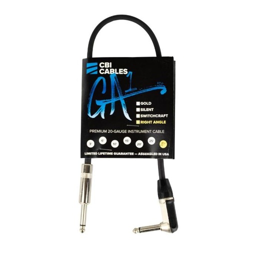 [CBI-GA1S-18INCH-1R] CBI - 18 Inch Guitar Patch Cable - 1 x Right Angle