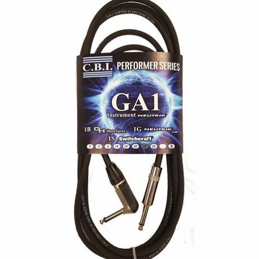 [CBI-GA1S-30 1R] CBI Cables - 30Ft (9 Metre) Guitar Cable 1 x Right Angle