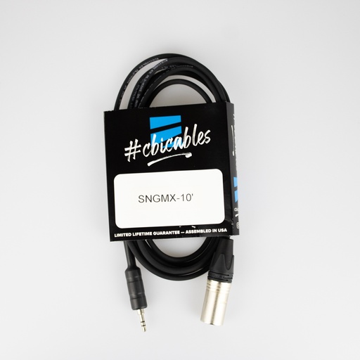 [CBI-SNGMX-10] CBI Cables - 1/8" Male TRS - Single Male XLR (Mono) 10FT